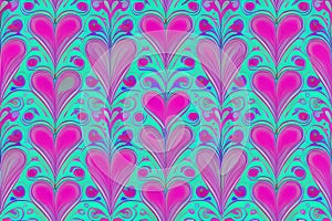 Abstract magenta or purple natural flower, floral, and leaves seamless pattern background. Flower and leaf clip illustration