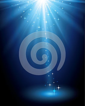 Abstract magic blue light background