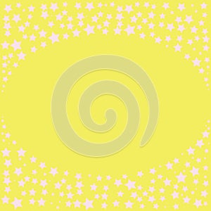 Abstract magic bokeh white star with space for text on yellow ba