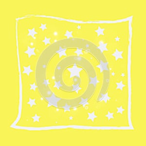 Abstract magic bokeh white star on yellow background
