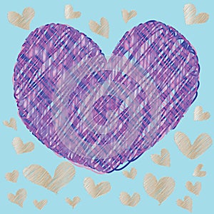 Abstract magic colorful heart on blue background