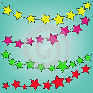 Abstract magic colorful star on blue background