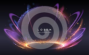 Abstract magic light effect on black background