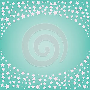 Abstract magic pink star with space for text on blue background