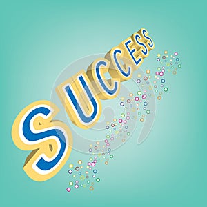 Abstract magic success text on blue background