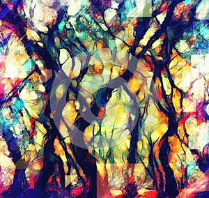 Abstract magical forest