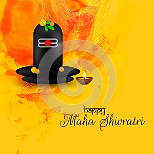 Abstract maha shivratri card with shiv linga idol