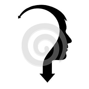 Abstract male head with arrow