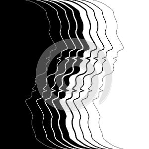 Abstract man heads halftone