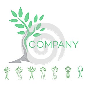 Abstract man and tree logo