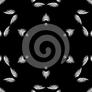Abstract mandala design template feathers