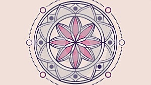 Abstract mandala,like pattern with circular and pointed elements vector design Generative AI