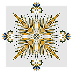 Mexican-style patterns. Multilayered ornament