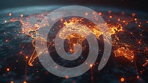 An abstract map with various nodes and connections symbolizing the diverse and evolving nature of emerging markets and photo