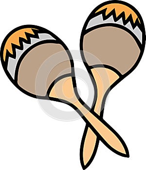 Abstract maracas clipart design on white