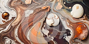 Abstract marble effect painting