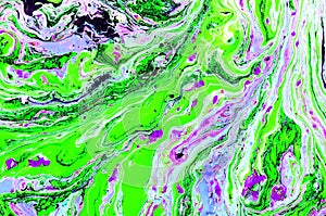 Abstract marble hand painted background in modern art style with fluid free-flowing ink and acrylic painting technique. Artistic,