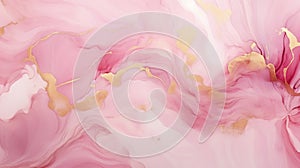Abstract marble marbled stone ink liquid fluid painted painting texture luxury background banner - Pink petals, blossom flower