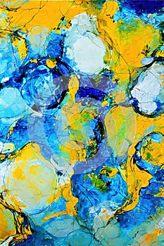 Abstract marble modern painting tableau, watercolor style, Ai-generated