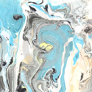 Abstract marble texture. Paper and mix of flowing ink