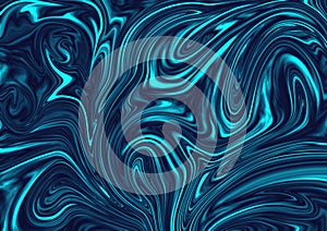 Abstract marble texture pattern blue background fluid oil pattern with the wave paint effect