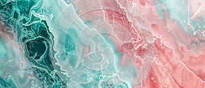 Abstract Marble Texture In Pink And Teal