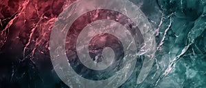 Abstract Marble Texture With Red And Teal Gradient, Stone Veins Background