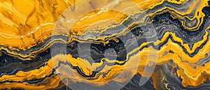 Abstract Marble Texture In Yellow And Black