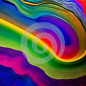 Abstract marbled acrylic paint ink painted waves painting texture colorful background banner - Bold colors, rainbow colo