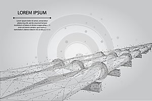 Abstract mash line and point Oil pipeline. Petroleum fuel industry transportation line connection dots