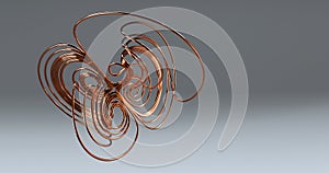 Abstract math 3d wire loop knot using lorenz attractor formula, 3d illustration