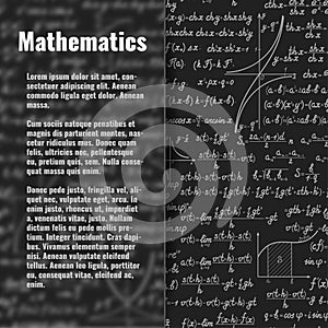 Abstract math background behind matt glass banner photo