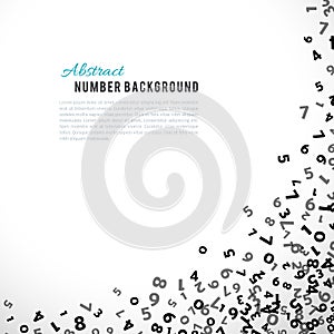 Abstract math number background. Vector illustration