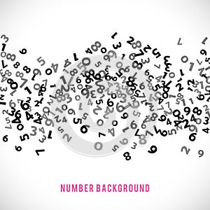 Abstract math number background. Vector illustration