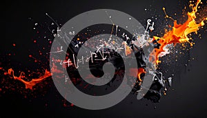 Abstract Mathematical Formula on Chalkboard. Science concept. Generated Image