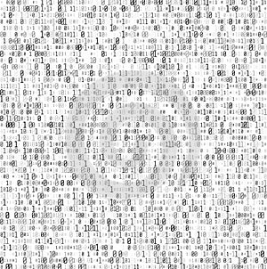 Abstract Matrix Background. Binary Computer Code. Coding and Hacker concept. Vector Illustration.