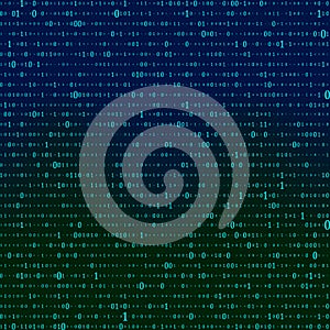 Abstract Matrix Background. Binary Computer Code. Coding. Hacker concept. Vector Background Illustration