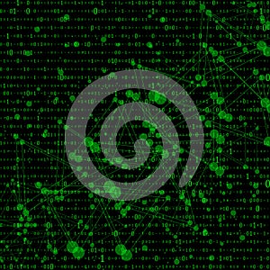 Abstract Matrix Background. Binary Computer Code. Coding. Hacker concept. Vector Background Illustration