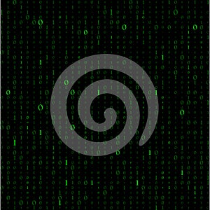 Abstract Matrix Background. Binary Computer Code. Coding. Hacker concept. Vector Background Illustration
