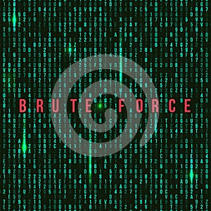 Abstract matrix background. Hacker attack.