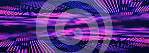 Abstract matrix. Computer code. Dark background of many dots. Big data and cybersecurity. 3d rendering