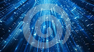 Abstract matrix-like background tech background with blue lights