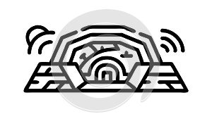 Abstract Maze or Circuit Pattern Design Icon, vector design Generative AI