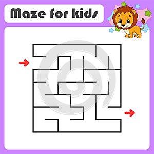 Abstract maze. Game for kids. Puzzle for children. cartoon style. Labyrinth conundrum. Color vector illustration. Find the right