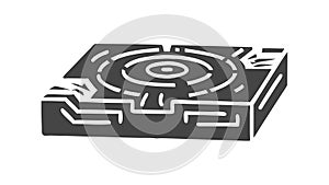 Abstract Maze Labyrinth Icon for Problem Solving, vector design Generative AI