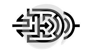 Abstract Maze Labyrinth Puzzle Game Vector Icon, vector design Generative AI