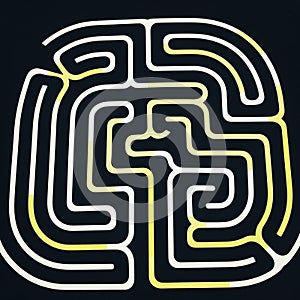 Abstract maze-like pattern featuring bold, interconnected