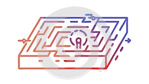 Abstract Maze with Path Problem Solving Challenge, vector design Generative AI