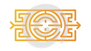 Abstract Maze Pattern Complex Path Vector Graphic, vector design Generative AI