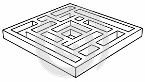 Abstract Maze Puzzle, Challenge, Problem Solving, vector design Generative AI